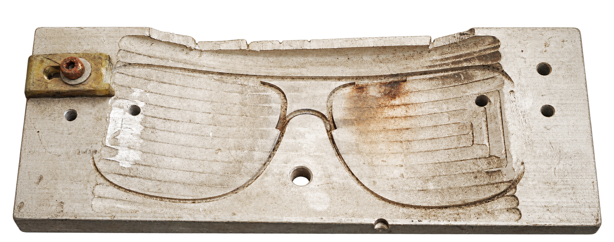Maschera di saldatura per frontale metallico con punti di appoggio e riferimento del modello